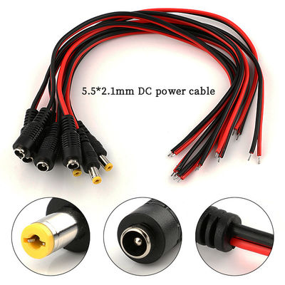 গুণ  5.5x2.1mm DC Power Cord 1m 2m 3m Power Adapter Extension Cable For CCTV Camera কারখানা