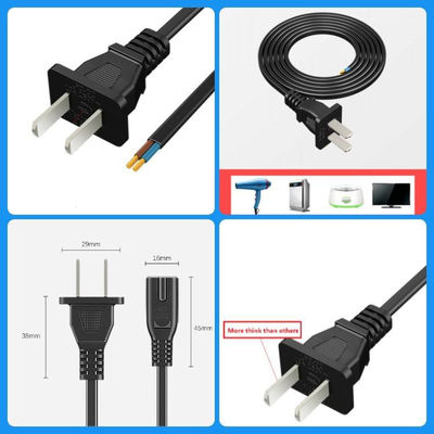 গুণ  2 Pin CCC Power Cord Electrical Two Core Plug For Audio Home Appliances কারখানা